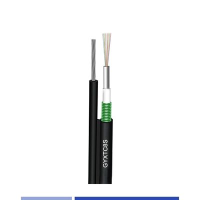 kopen 12 Fiber Single Mode 9/125um Aerial Fiber Cable met boodschapper PE Jacketed GYXTC8S online vervaardiging