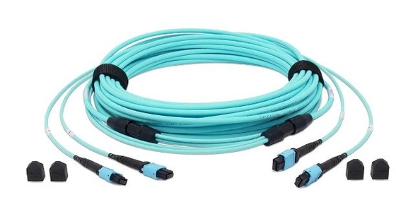 kopen 24 fiber OM3 MTP® fiber optic trunk kabel vrouwelijk OM3 Multimode 3m LSZH online vervaardiging