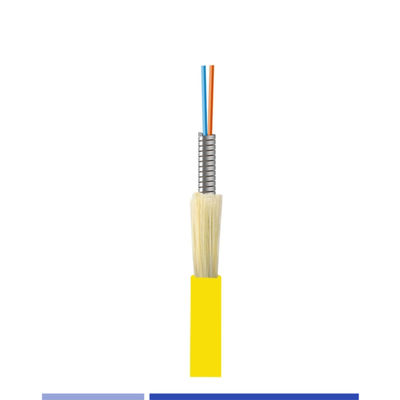 kopen Single-mode Indoor Fiber Optic Cable G652D 6 Strand Gepantserde vezels LSZH Jacket Geel online vervaardiging