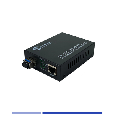 kopen Fiber Media Converter 10/100/1000Mbps Single-mode SMF 1310nm Dual SFP Slot 20KM online vervaardiging