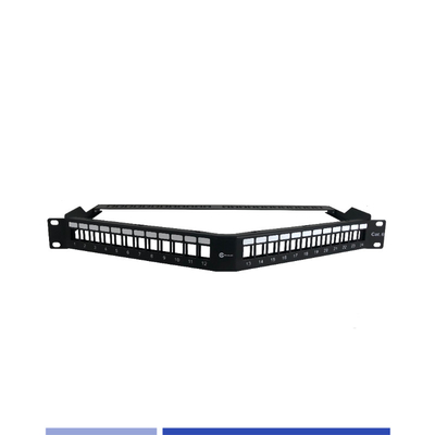 kopen 1U-module 24 Port Angled Patch-paneel ontladen keystone Jack online vervaardiging