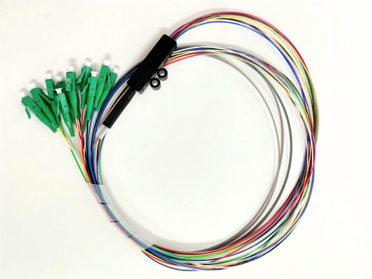 kopen 12-vezels LC/APC Singlemode OS2 Glasvezel Lint Pigtail 3m voor FTTH Netwerken online vervaardiging