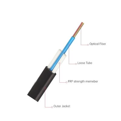 Flat Indoor Aerial Fiber Drop Cable 9/125 SMF G657A1 6 Fiber LSZH Zwart Versatile