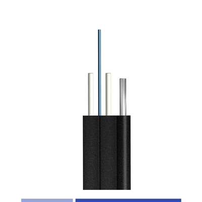 9/125 SMF G657A1 Outdoor Fiber Optic Cable 6 Fiber Outdoor Drop Cable FRP Strength Steel Wire Messenger