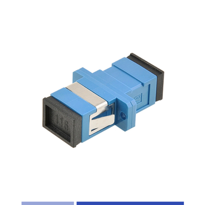 Optische vezeladapter Single-mode SC/UPC Simplex optische koppelaar met flens Blauw