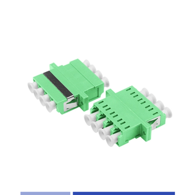 Glasvezel Adapter Single-mode LC APC Quad Optical Coupler met flenster Groen