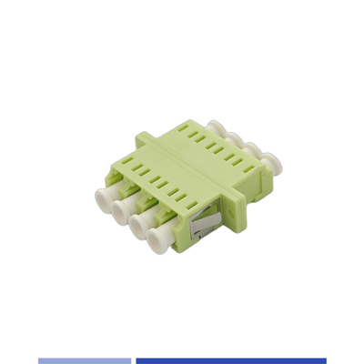 Glasvezeladapter OM5 LC UPC Quad Optical Coupler met flenster Lime Green